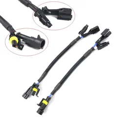 2PCS AMP to Small KET Connector Extension High Voltage Wire For Hid Xenon Adapter Socket Cable