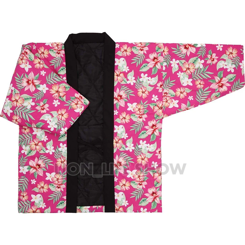 Japoński mężczyzna kobiet Hanten zimowy ciepły watowany bawełniany Kimono Haori płaszcz Outterwear Unisex