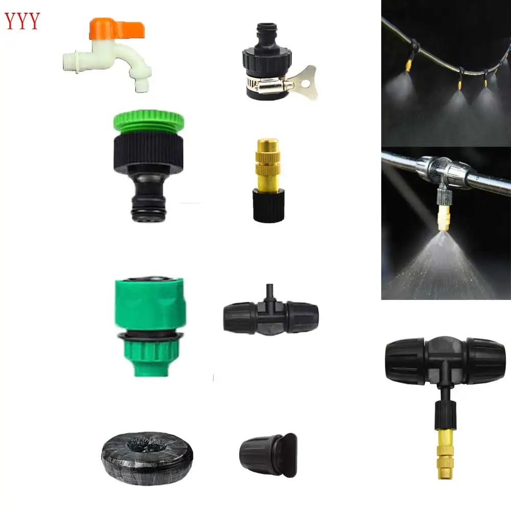 8/12mm hose copper adjustable misting nozzle spray drip watering irrigation kits