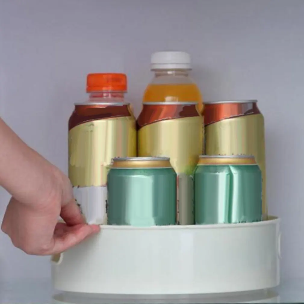 Transparente Turntable Rack para Cozinha, 360 Rotation Cabinet Organizer, Spice Drink Cosmetic Storage Rack, PET, Banheiro, Quarto, Novo