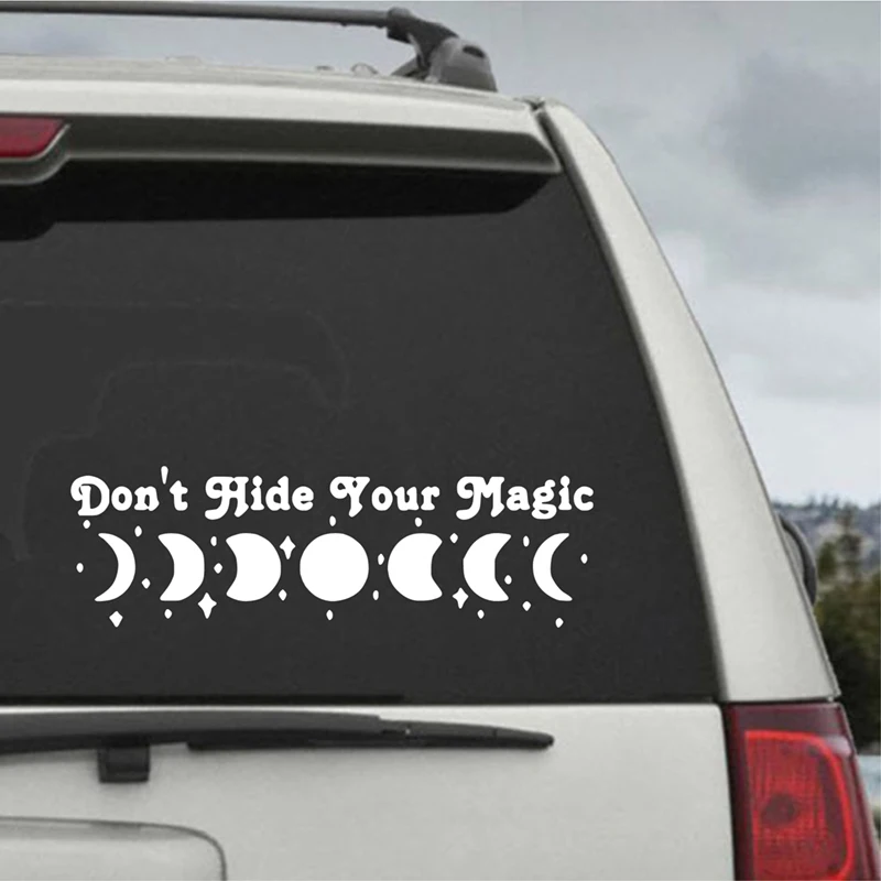 

Witch Magic Tarot Occult Vinyl Sticker Car Window Decor , Sun and Moon Laptop Decals For Apple MacBook Pro / Air Decoration