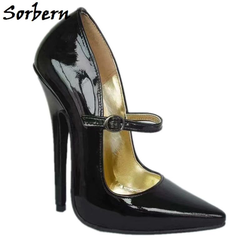 

Sorbern Mary Janes Women Pumps High Heel Shoe Stilettos Office Lady Dress Shoe Women Heels 2019 Black Pumps Size 12 Heels