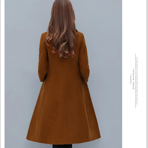 Fashion women\'s woolen coat women\'s long section new winter wear thick woolen coat professional women\'s Slim fit Wild Ms coat