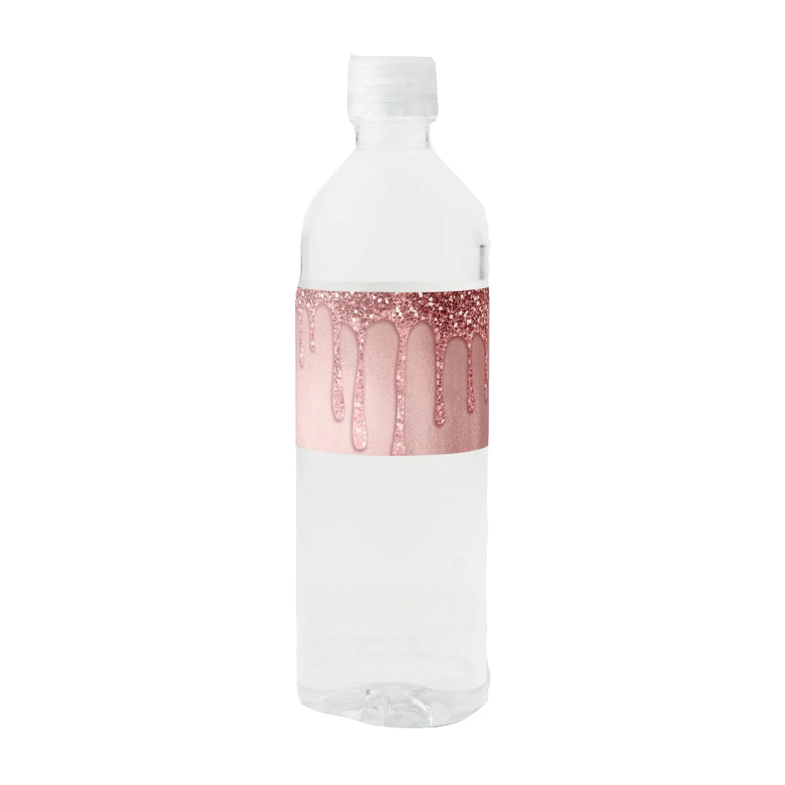 Custom Dripping in Rose Gold Glitter Pretty Pink Drips Water Bottle Label Wedding Wrappers Party Supplies