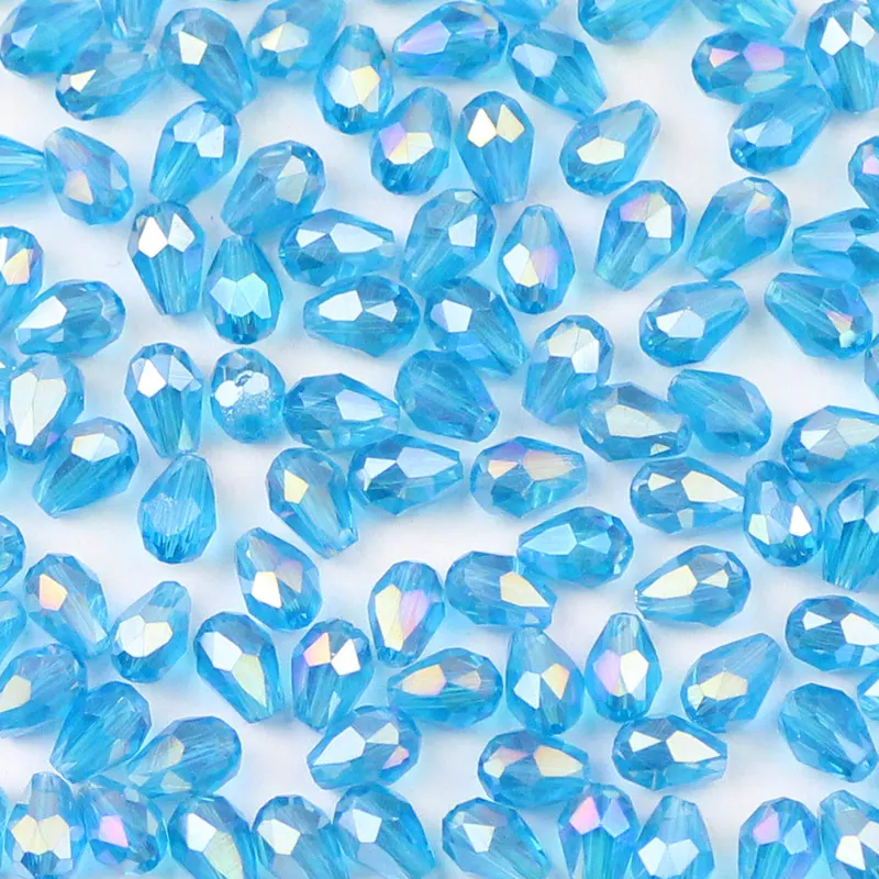 UPGFNK Water droplet pear shaped Austrian crystals beads 4*6mm 100pcs loose Glass beads Jewelry Making DIY bracelet Accessories