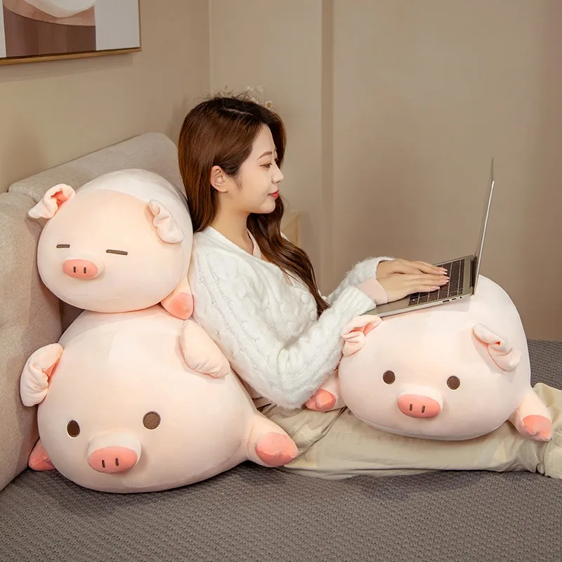 Kawaii BoBo Piggy Plush Fat Pillow Toys Soft Stuffed Cartoon Animal Pig Doll Chair Cushion Birthday Christmas Gift for Children