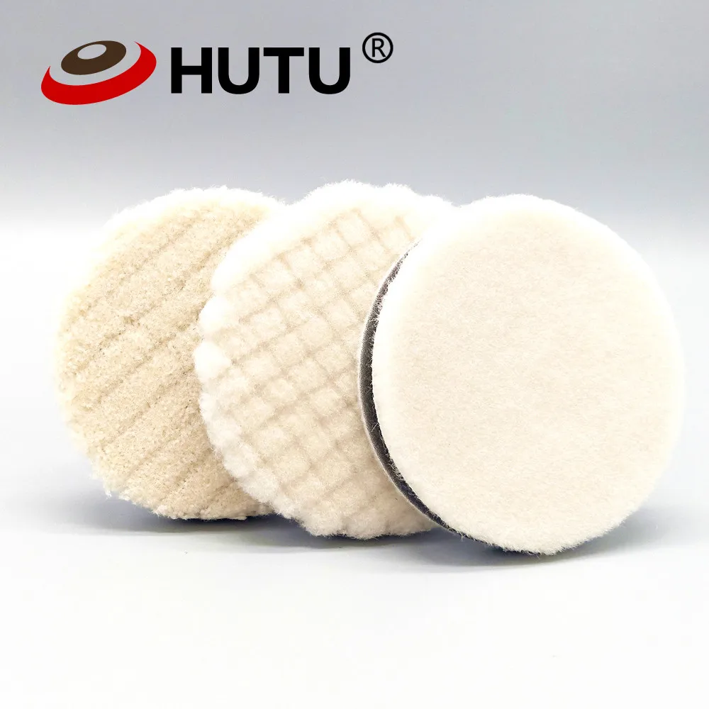 HUTU 3 Inch Japan Wool Polish Pad Automotive Polishing Berets  80mm Professional Detailing Pad For Car Polisher