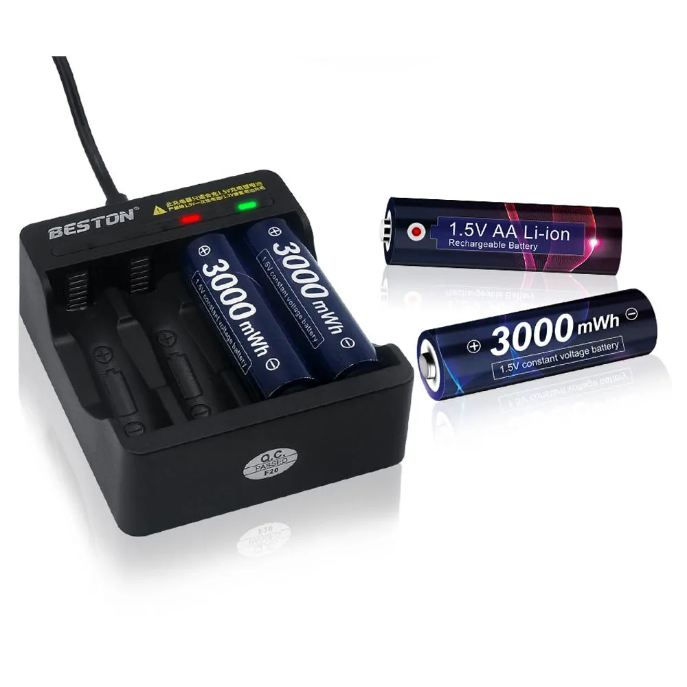 100% 용량 1.5V AA 리튬 이온 배터리 3000mwh 리튬 폴리머 충전식 리튬 배터리 원격 제어 전자 장난감 LED ligh