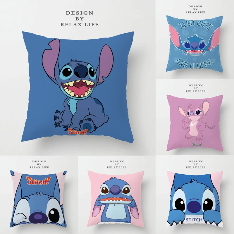 Disney Stitch Cushion Cover Frozen 2 Elsa Anna Girls Cartoon Decorative/nap Pillow Cases on Bed Sofa Children Birthday Gift