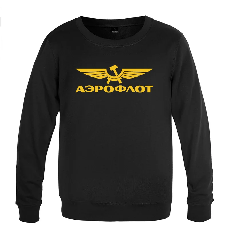 Distressed Aeroflot Russian Airlines Sweatshirt Men Spring Autumn Long Sleeve O-Neck Pullover Casual Streetwear Fitness Hoody