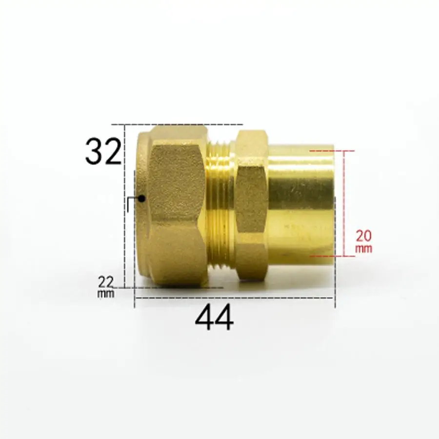 

Fit Tube OD 22mm x 1/2" BSP Female Brass Compression Fitting Union Connector Water Gas Fuel