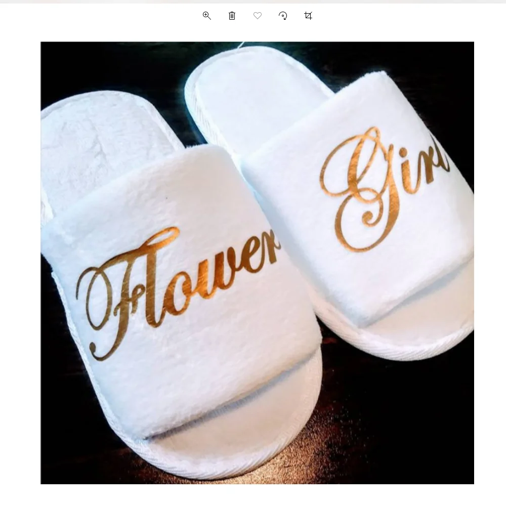 sparkle crown print spa slippers Personalise monogram bride Wedding gift Bridesmaid flower girl Open Toes slippers brithday gift