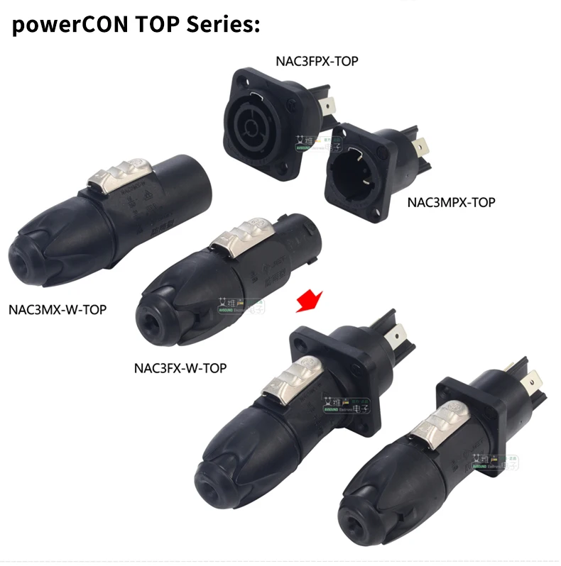 20A220V Wasserdicht Männlich Weiblich Abschließbar Eingang Power Stecker Stecker NAC3FX-W-TOP Outdoor LED Großen Bildschirm Stecker ﻿ NAC3MPX-TOP – Detail 12