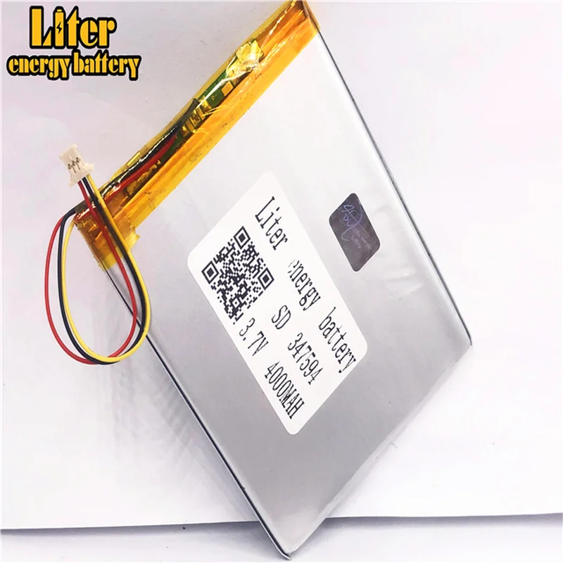 1.0MM 3pin connector 347594 3.7v 4000mah polymer lithium ion  Battery Replacement Tablet PC Battery for tablet pc 7 inch