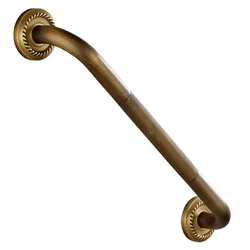 Antique Full Copper Bathroom Handle Old Man Toilet Straight Handrail Shelf Grab Bar Pregnant Woman Shower Safety Support Handles