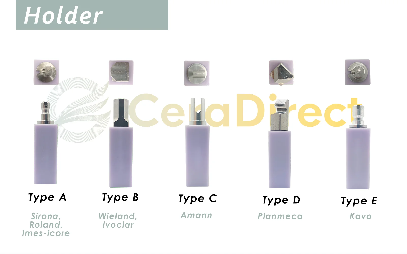 5 Pieces Ceradirect Lithium Disilicate Blocks(Glass Ceramic)-C14-HT/LT ——for Dental Lab CAD/CAM