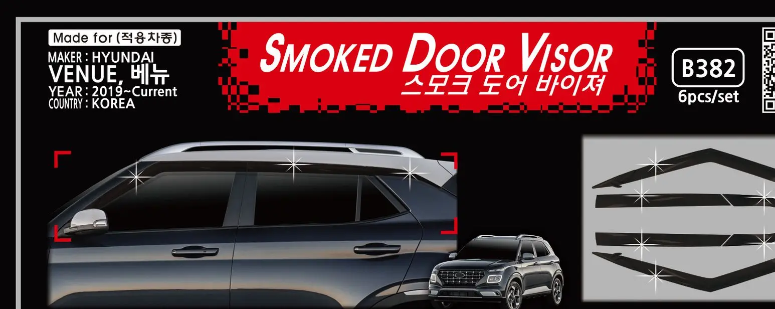 

Chrome door visor side window deflector shade sun rain shield silver trips eaves for hyundai venue 2019