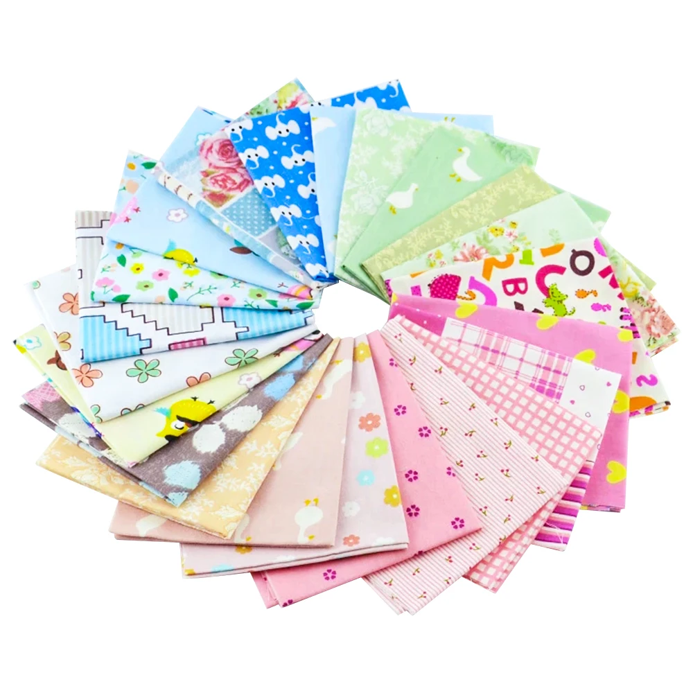 Booksew 10 Pieces 20cmx20cm Cotton Fabrics Charm Packs Patchwork Fabrics No Repeat Design Twill Quilting Stash Tissue Sewing