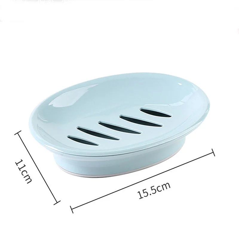 Double-Layer Plastic Soap Holder, Shower Dish, Non-slip Draining Tool, Drainage Box, Bathroom Accessories, 1Pc