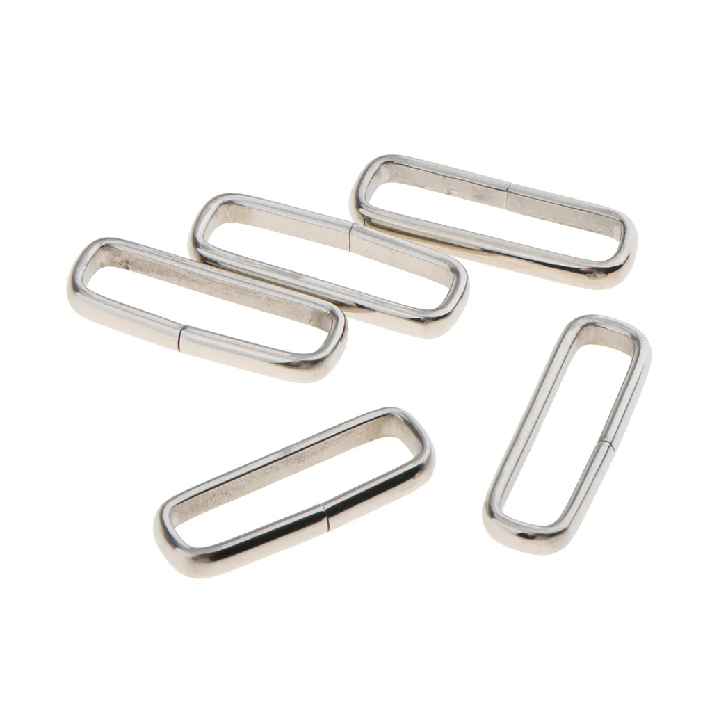 5Pcs Stainless Steel Watch Strap Retaining Keeper Hoop Loop Buckle Holder Ring