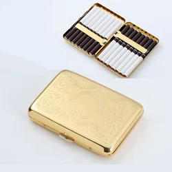 Unique Metal Mirror Cigarette Case Gold Retro Portable Pocket Cigaret Pack 16 Cigarette Boxes Man Smoker Gift