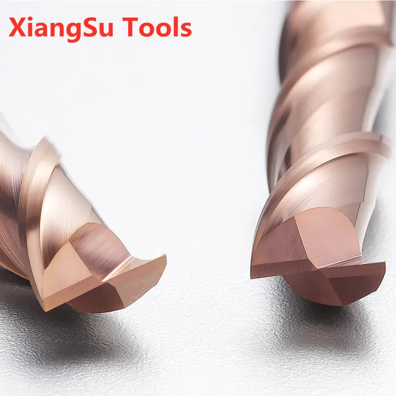 Fresa de topo cnc com 2 sulcos hrc55, ferramenta de liga de tungstênio e aço, fresadora de aço