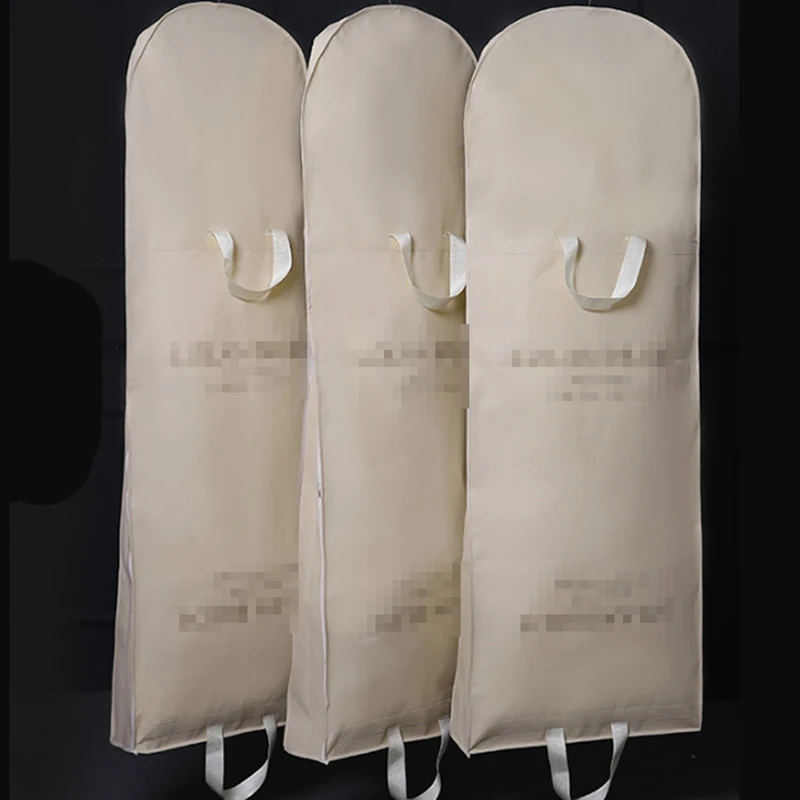 180cm Breathable Wedding Dress Garment Bags Hanging Clothes Dust Cover Storage Travel Bag Foldable Evening Gown Protective Cover