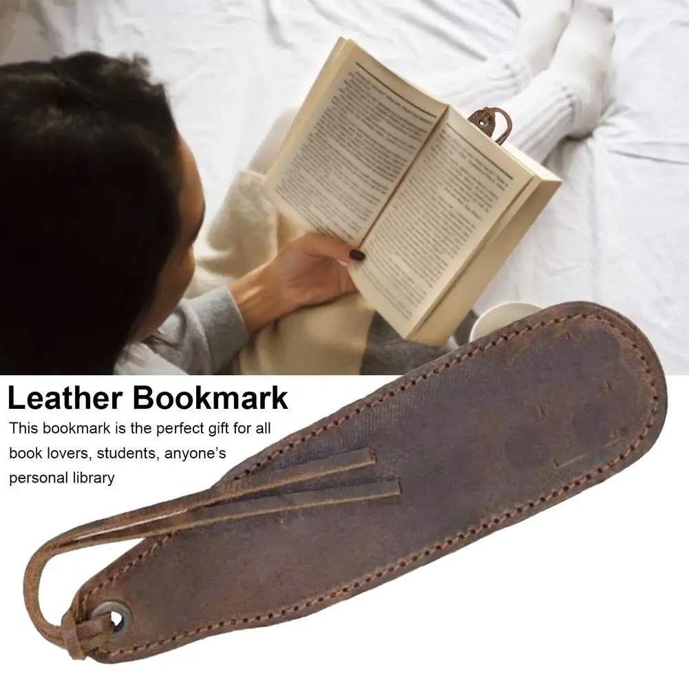 Retro Leather Handmade Bookmark Vintage Book Marker Page Holder Documents Notebook Bookmark Birthday Christmas Gift