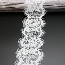 (3 meters/lot) 8cm White lace fabric Sewing Garment Ribbon Wedding Dress Fabric