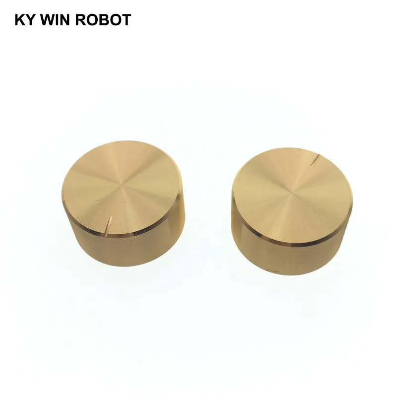 1 pcs 25x13mm 6mm Shaft Hole Aluminum Alloy Potentiometer Knob Gold