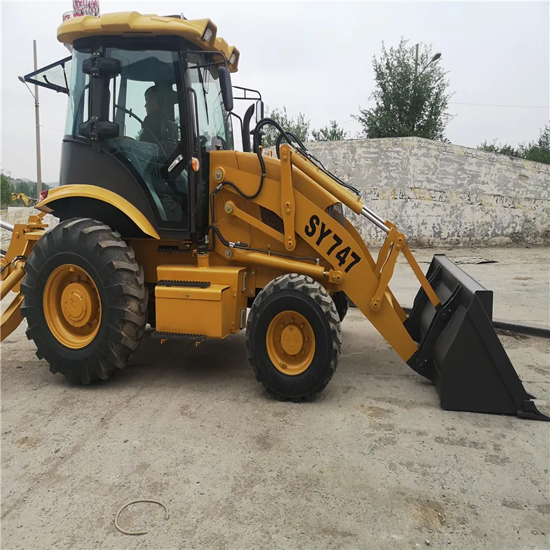 SY747 Backhoe Loader Cummins Engine Excavation Loading Excavator Bucket