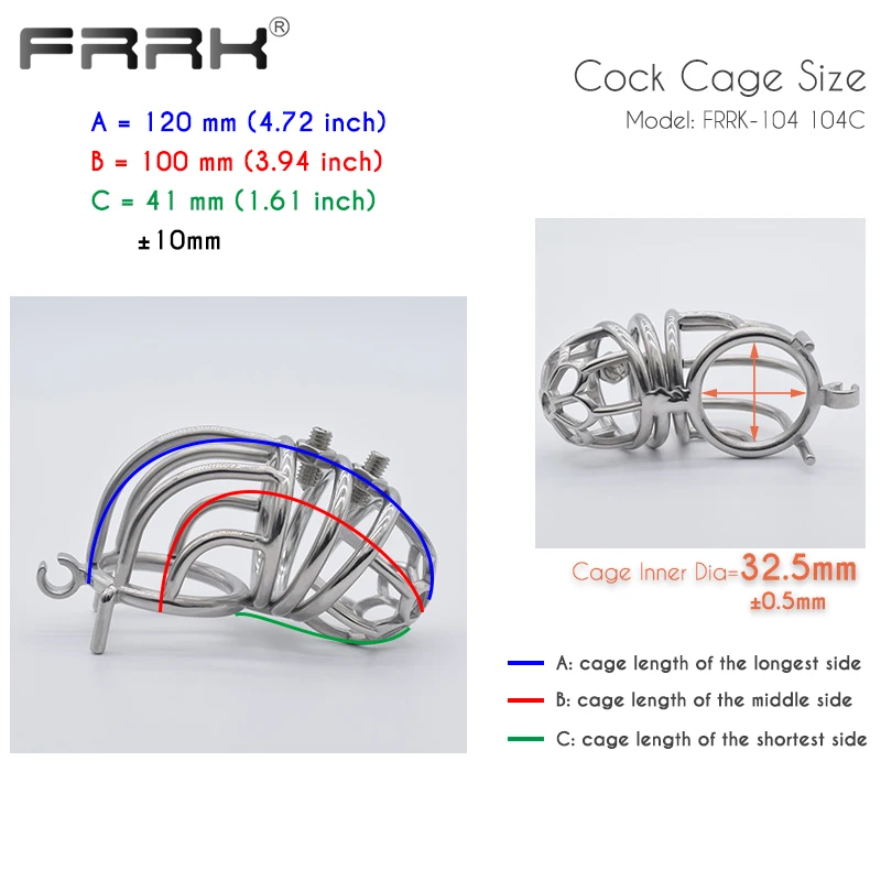 FRRK Metal Chastity Cage with Spike for Male Bondage Belt Device Steel Penis Rings Stack BDSM Adults Sex Toys Shop