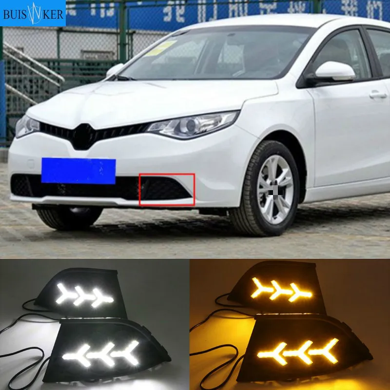 

LED DRL daytime running light For MG GT 2014-2018 with Dynamic moving yellow turn signal and blue night light