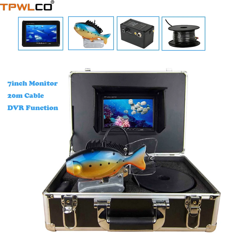 

7inch 20m Cable Underwater Fishing Camera Ocean System With DVR Recording Video Fish Finder Under Water Camera With 2pcs LEDS