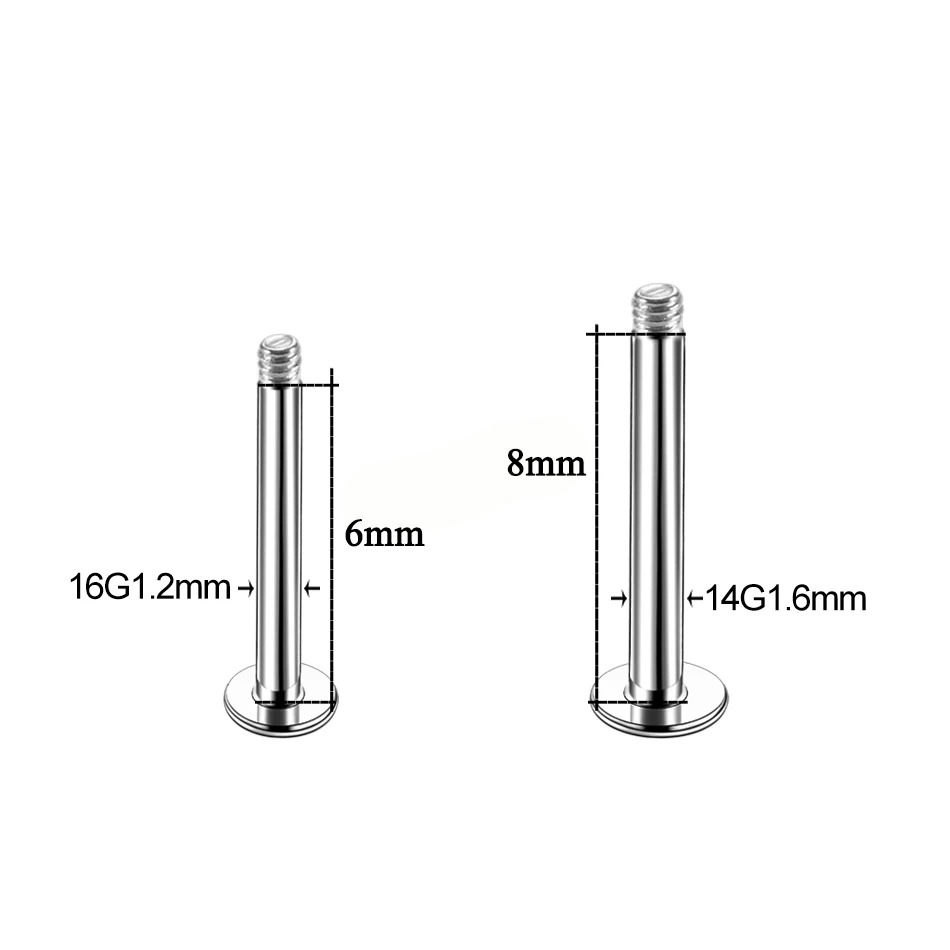 10pcs/Lot Titanium Thread Barbell Replacement Accessories Ball Piercing 14G 16G Belly Bar Nose Ear Stud Tongue Lip Retainer