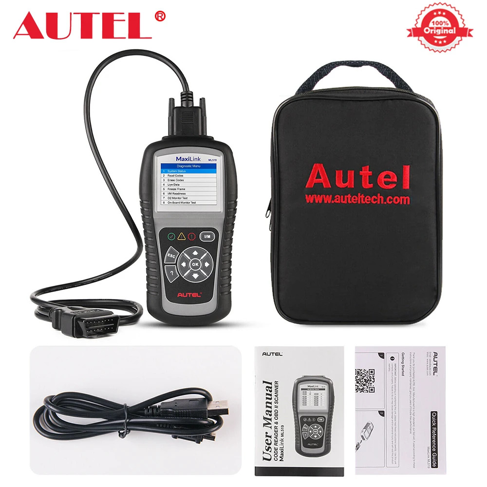 Autel MaxiLink ML519 Enhanced Mode 6 OBD2 Auto Scanner EOBD Diagnostic Tool OBD2 Code Reader Clear Codes Upgraded Of AL319