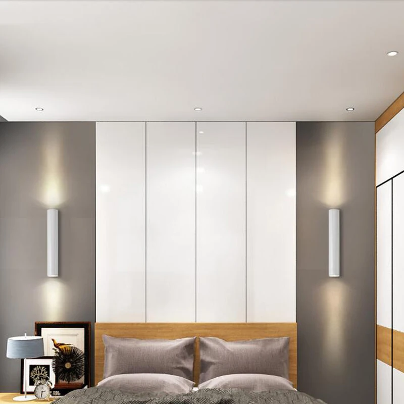 Led Wall Lamps Indoor Hotel Bedside Wall light 30cm White Golden Black For Bedside/ Living Room/Aisle sconces Surfaced mount