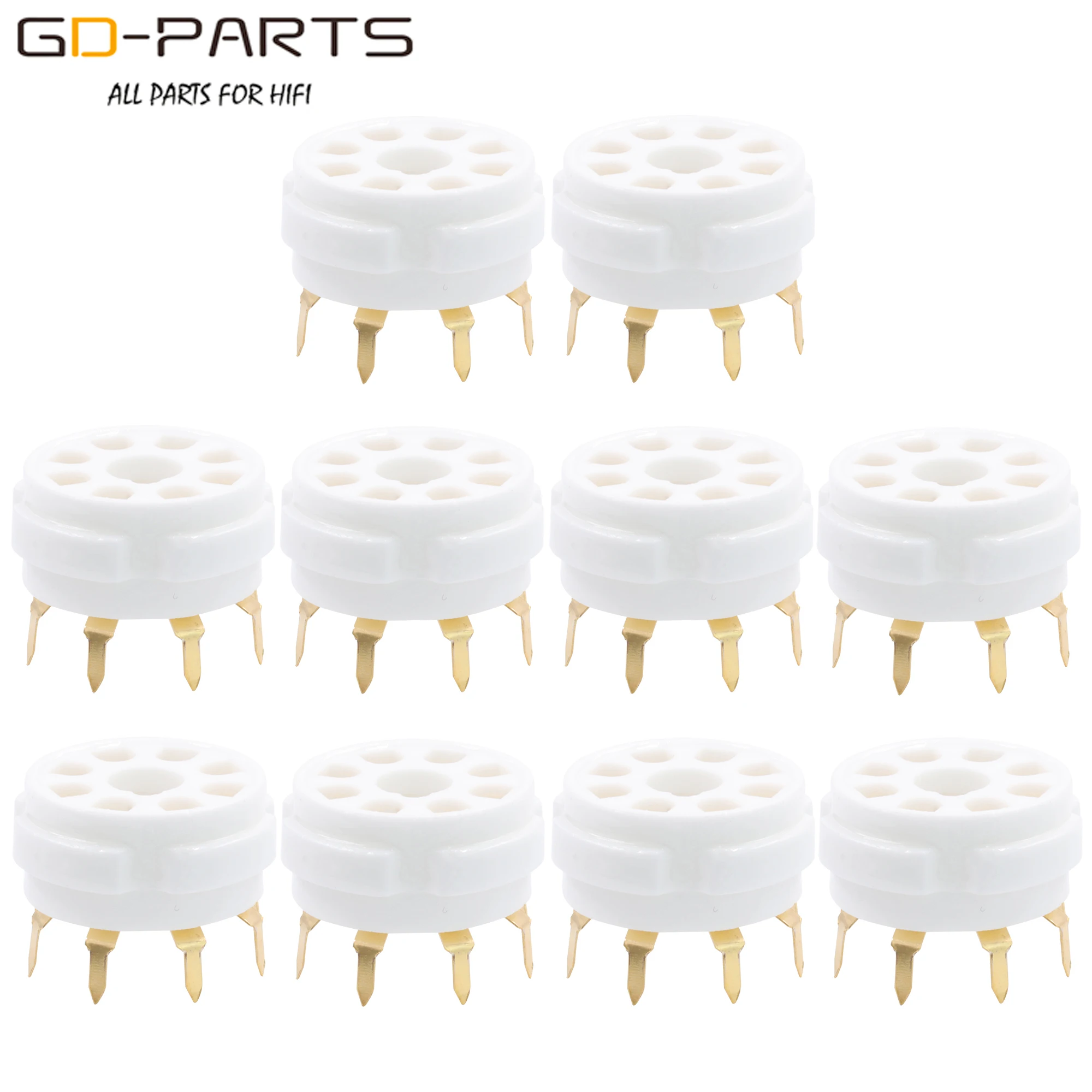 Pcb Mount K8a 8 Pin Octale Keramische Buis Socket Basis Voor 6p 3P 6sn7 6n 8 P El34 274b 5z 4P 6550 Kt88 Kt66 6l6 Hifi Audio Amp Diy 10Pcs