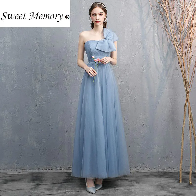 Reject Return Custom Made Long Blue Pink Bridesmaid Dresses Tulle Prom Dresses Graduation Robe Bride Gown Wedding Party Dress