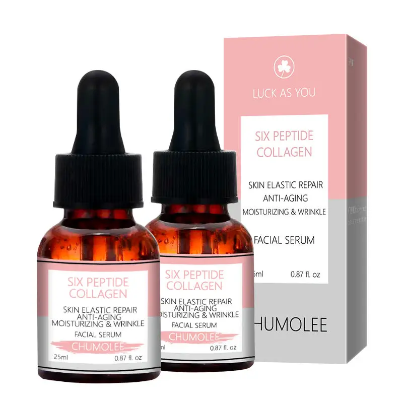 2pcs Chumolee Six Peptides Face Serum Anti-aging Wrinkle  Essence Cream Whitening Firming Moisturizing Skin Care Serum