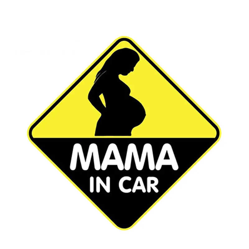 Personalized Warning Sign MAMA IN CAR Car Stickers Pregnant Driver Vinyl Waterproof  Warning Mark Reflective Decal