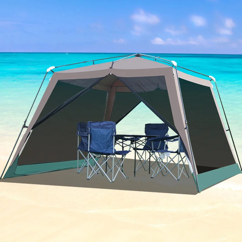 Automatic Large Sun Shelter, Waterproof, Heighten Tents, Outdoor Camping Pergola, Mosquito Net, Beach Canopy, Fishing Awning