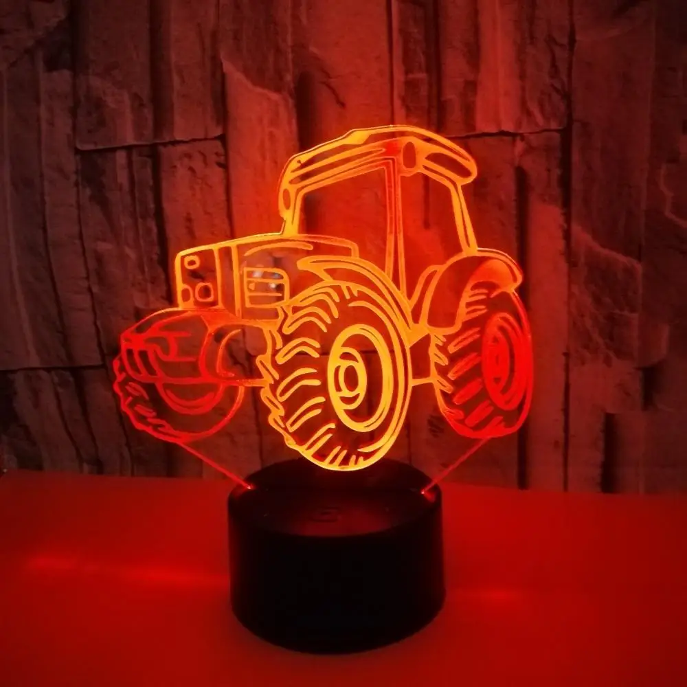 7-color light excavator 3D children vision LED nightlight touch Usb desktop creative gift children sleep night light movement