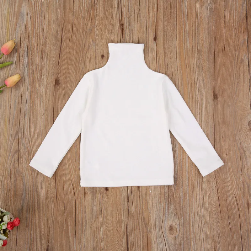 Baby Kinder Mädchen Rolli Basic Solide T-shirt Tops Kleinkind Kinder Mädchen Herbst Frühling Langarm T Tops Baby Kleidung 1-6Y