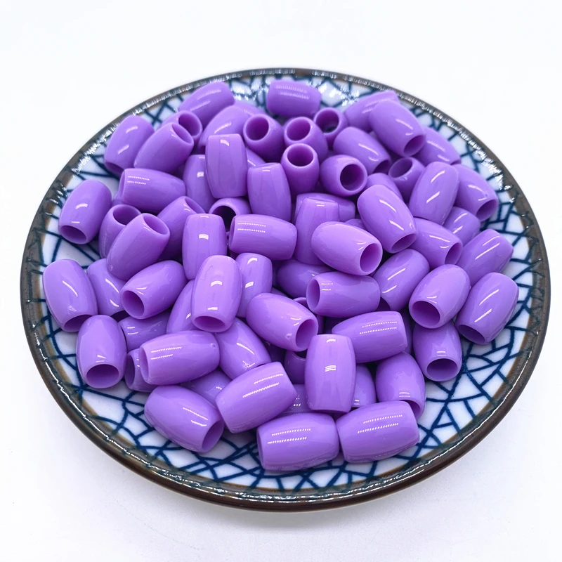 New 50pcs 12x8mm Cylindrical large hole beads Bracelet Accessories Children Gift Handcraft DIY Acrylic Beads Jewelry Findings