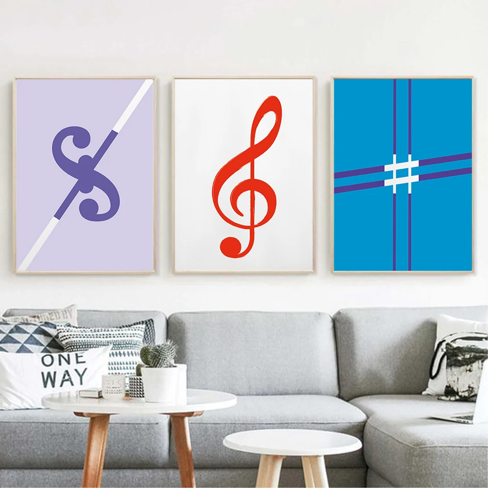 Music Wall Poster Retro Theme Digital Cover Card Pop Art Prints Guitar Trumpet Picture Canvas Painting Living Room Home Decor