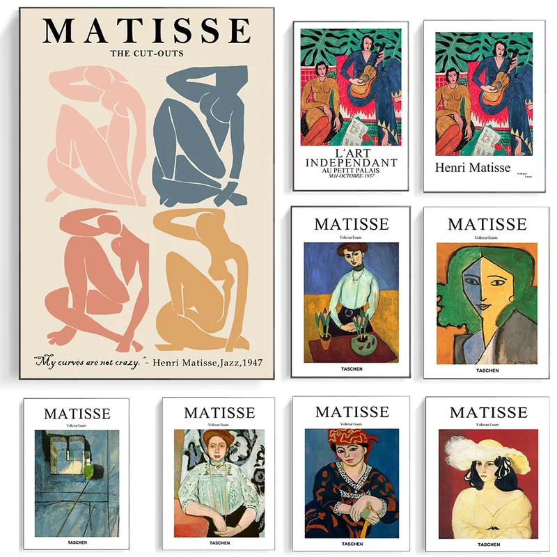 

Vintage Henri Matisse Printed Abstract Art Painting Posters and Prints Vintage Decorative Wall Murals for Living Room (No Frame)