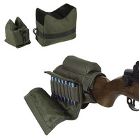 Tactical Hunting Gun Accessories Unfilled Sandbag Shooting Sniper Rifle Gun Support Bag + Cheek Rest Bag With Magazine Pouch