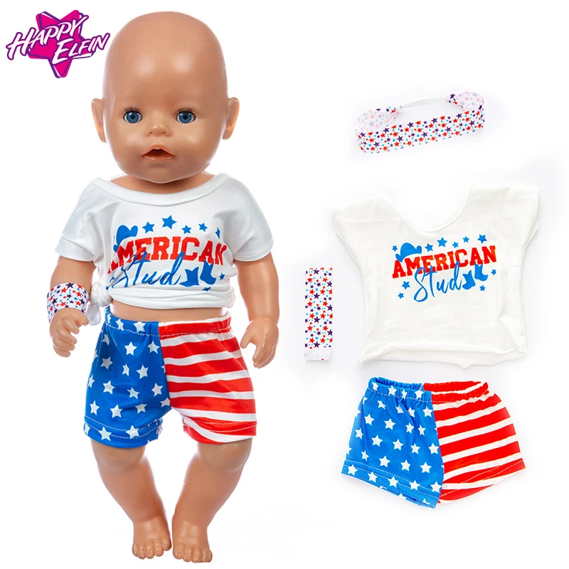 

2020 New Blue collection of Dress Fit For 17 Inch 43cm Baby Doll, Dolls Clothes And Accessories