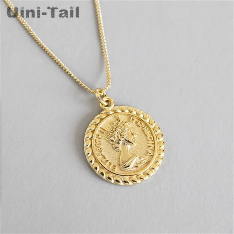 Uini-Tail New Hot Selling 925 Tibetan silver Fashion Retro Portrait Necklace European and American Personality Meteor Jewelry